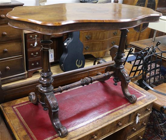 A Victorian stretcher table W.101cm